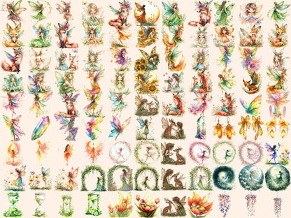 Spring Fairies Watercolor Clipart fairies graphics - Wonders Artist