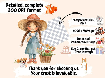 Spring Farm Watercolor Clipart farm animals png - Wonders Artist