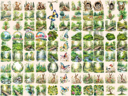 Spring Forests Watercolor Clipart forest clipart - Wonders Artist