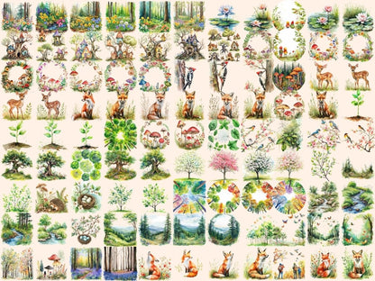 Spring Forests Watercolor Clipart forest clipart - Wonders Artist