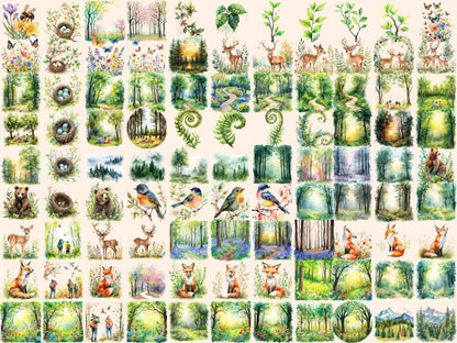 Spring Forests Watercolor Clipart forest clipart - Wonders Artist