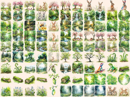 Spring Forests Watercolor Clipart forest clipart - Wonders Artist