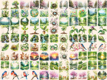 Spring Forests Watercolor Clipart forest clipart - Wonders Artist