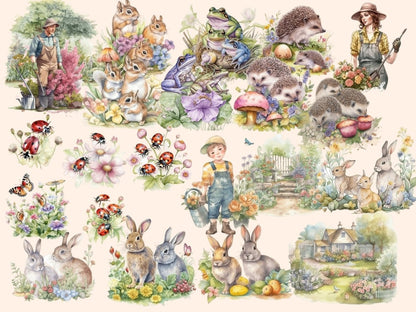 Spring Garden Watercolor Clipart gardeing clipart - Wonders Artist