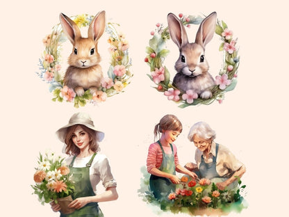 Spring Garden Watercolor Clipart gardeing clipart - Wonders Artist