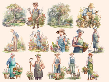 Spring Garden Watercolor Clipart gardeing clipart - Wonders Artist