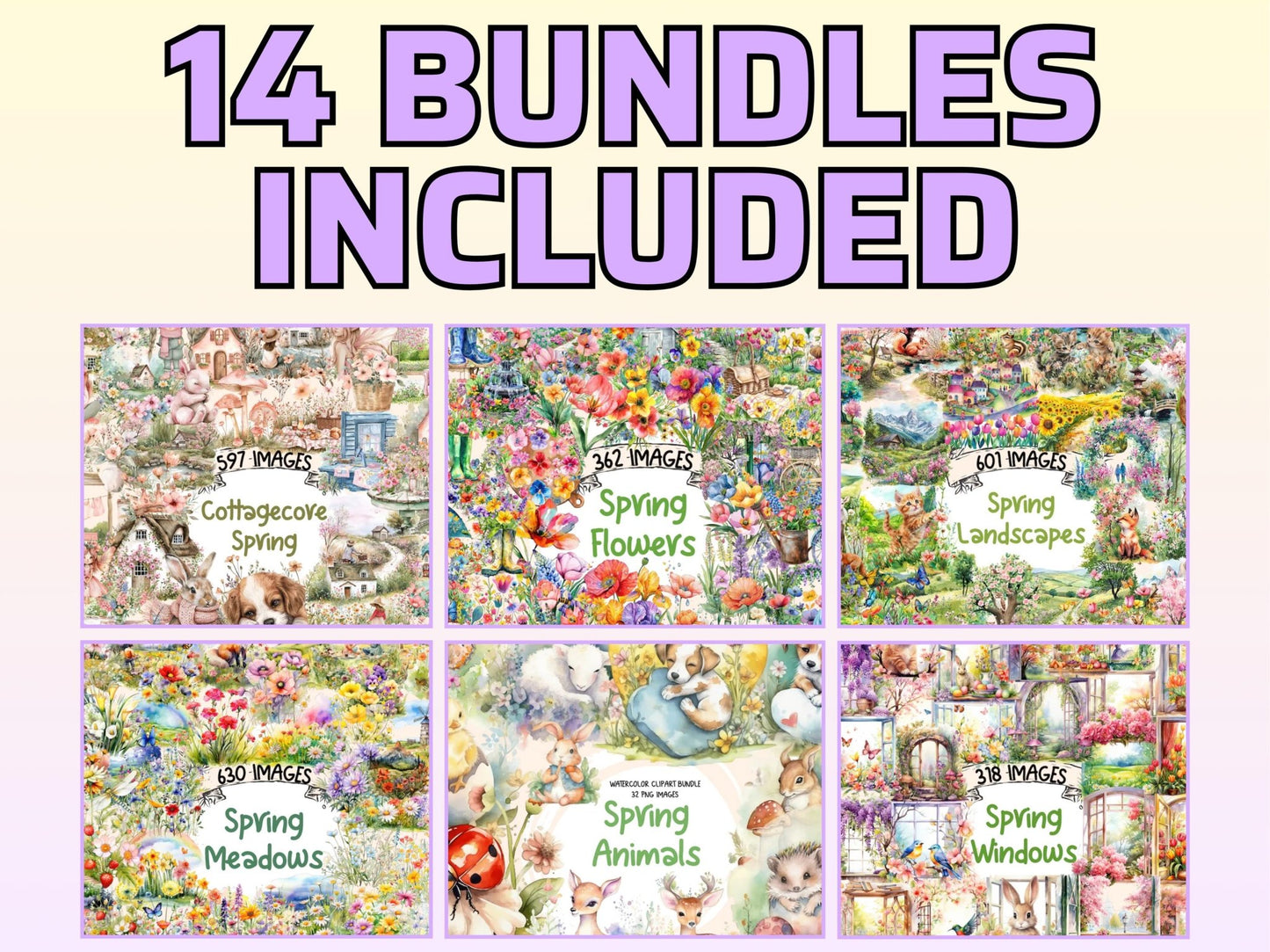 Spring & Gardens MEGA Clipart - High - Quality Instant Digital Download for Creative Projects