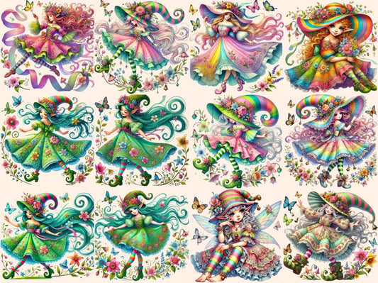 Spring Girl Elves Clipart