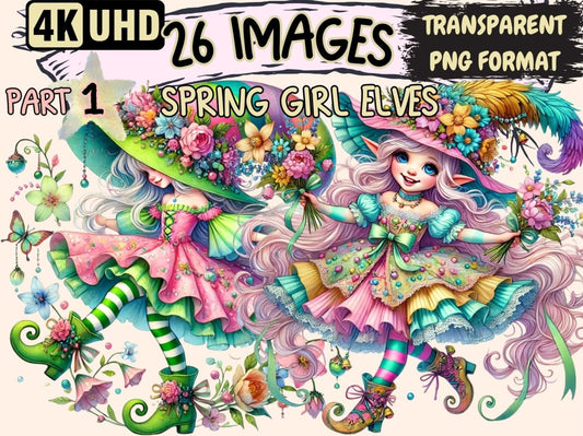 Spring Girl Elves Clipart Cute Spring Elves - Wonders Artist