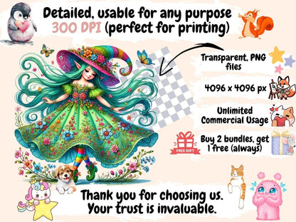 Spring Girl Elves Clipart Cute Spring Elves - Wonders Artist