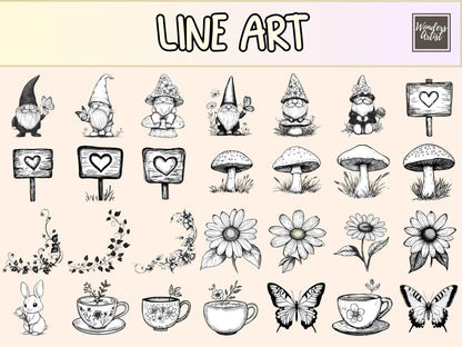 Spring Gnomes Cardmaking Clipart cardmaking clipart - Wonders Artist