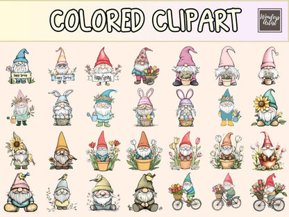 Spring Gnomes Cardmaking Clipart cardmaking clipart - Wonders Artist