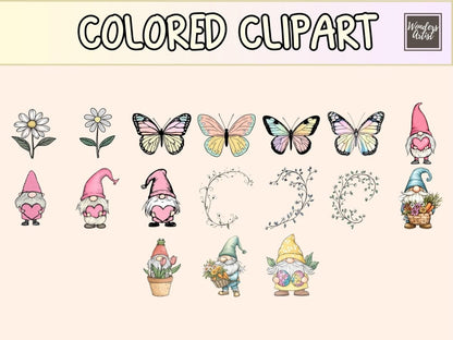 Spring Gnomes Cardmaking Clipart cardmaking clipart - Wonders Artist