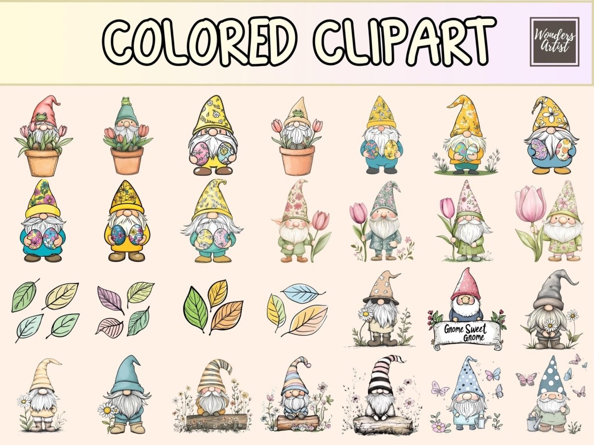 Spring Gnomes Cardmaking Clipart cardmaking clipart - Wonders Artist