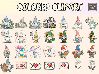 Spring Gnomes Cardmaking Clipart cardmaking clipart - Wonders Artist