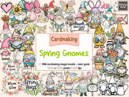 Spring Gnomes Cardmaking Clipart cardmaking clipart - Wonders Artist