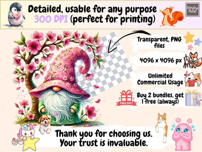 Spring Gnomes (P5) Clipart cute gnome art - Wonders Artist