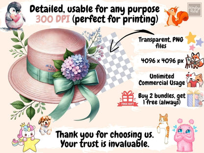 Spring Hats Clipart boho hat clipart - Wonders Artist