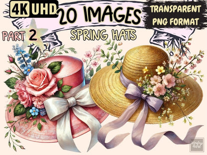 Spring Hats (P2) Clipart boho hat clipart - Wonders Artist