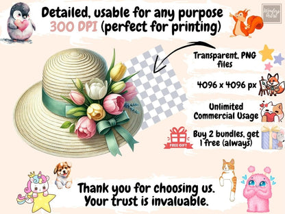 Spring Hats (P2) Clipart boho hat clipart - Wonders Artist
