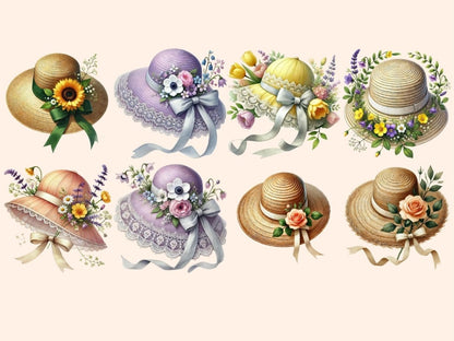 Spring Hats (P2) Clipart boho hat clipart - Wonders Artist