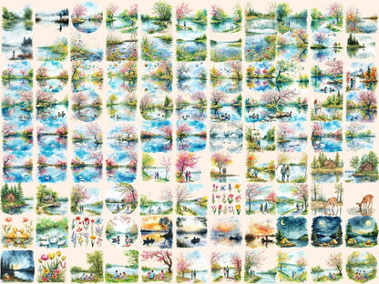 Spring Lakes Watercolor Clipart lake clipart - Wonders Artist