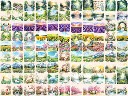 Spring Landscapes Watercolor Clipart nature landscape png - Wonders Artist