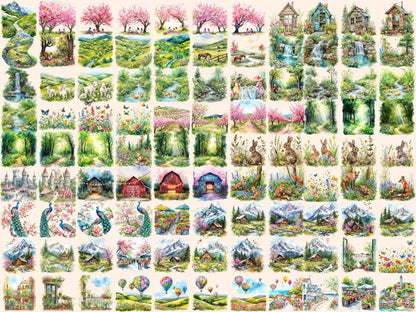 Spring Landscapes Watercolor Clipart nature landscape png - Wonders Artist