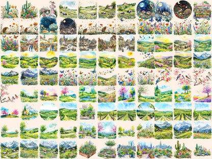 Spring Landscapes Watercolor Clipart nature landscape png - Wonders Artist