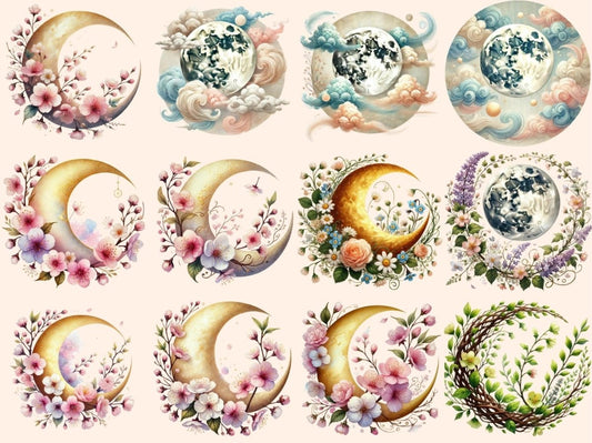 Spring Moons Clipart