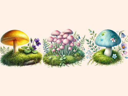 Spring Mushrooms Clipart botanical mushroom - Wonders Artist