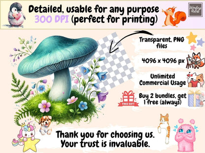 Spring Mushrooms Clipart botanical mushroom - Wonders Artist