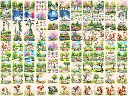 Spring Parks Watercolor Clipart park clipart - Wonders Artist
