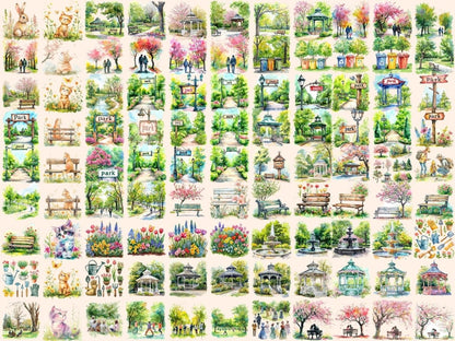 Spring Parks Watercolor Clipart park clipart - Wonders Artist