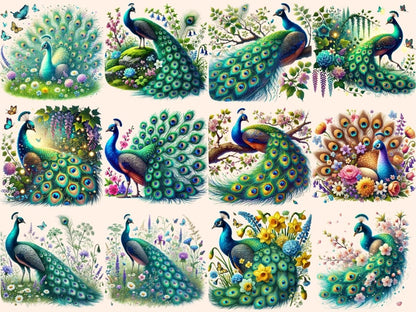 Spring Peacocks (P3) Clipart bird clipart - Wonders Artist