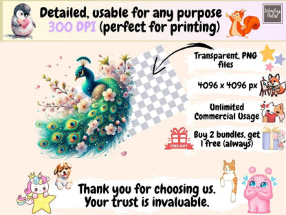 Spring Peacocks (P3) Clipart bird clipart - Wonders Artist