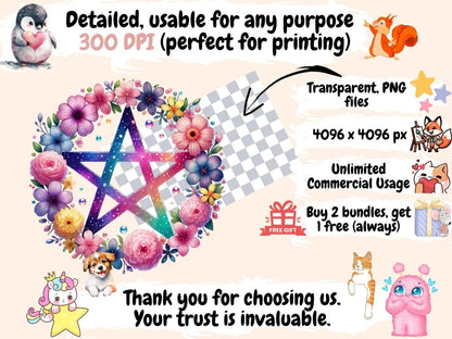 Spring Pentacles Clipart floral pentacles - Wonders Artist