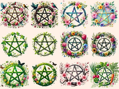 Spring Pentacles (P2) Clipart floral pentacles - Wonders Artist