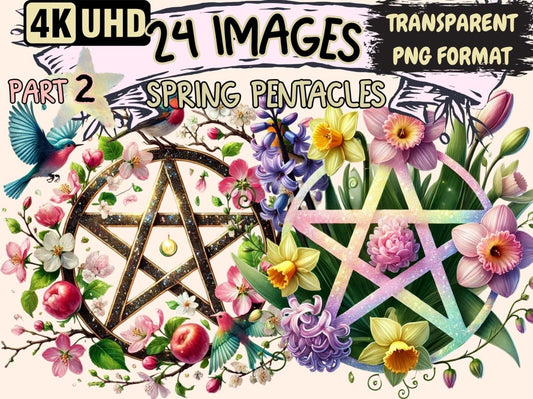 Spring Pentacles (P2) Clipart floral pentacles - Wonders Artist