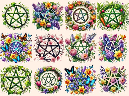 Spring Pentacles (P2) Clipart floral pentacles - Wonders Artist