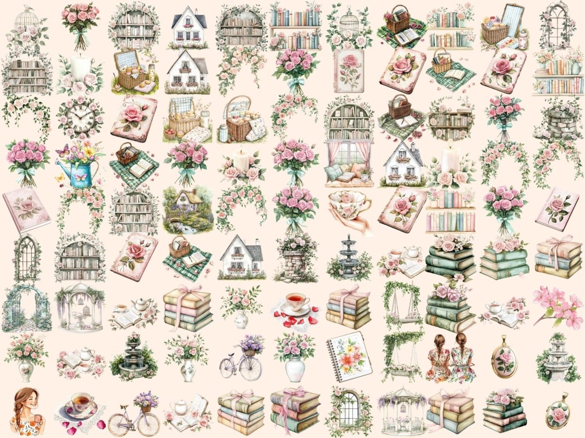 Spring Planner Watercolor Clipart cute planner icons - Wonders Artist