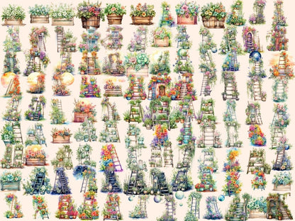 Spring Planters Watercolor Clipart floral clipart - Wonders Artist