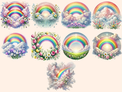 Spring Rainbows Clipart boho rainbow clipart - Wonders Artist