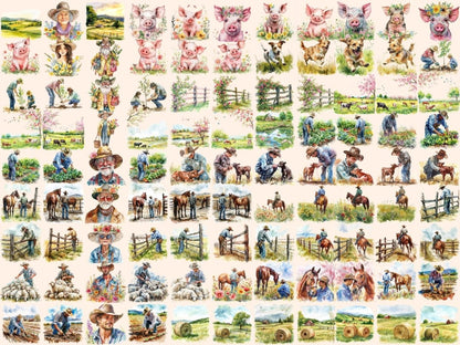 Spring Ranch Watercolor Clipart countryside clipart - Wonders Artist