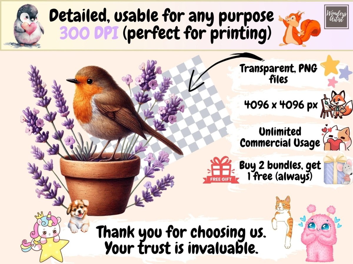 Spring Robins (P1) Clipart cute bird png - Wonders Artist