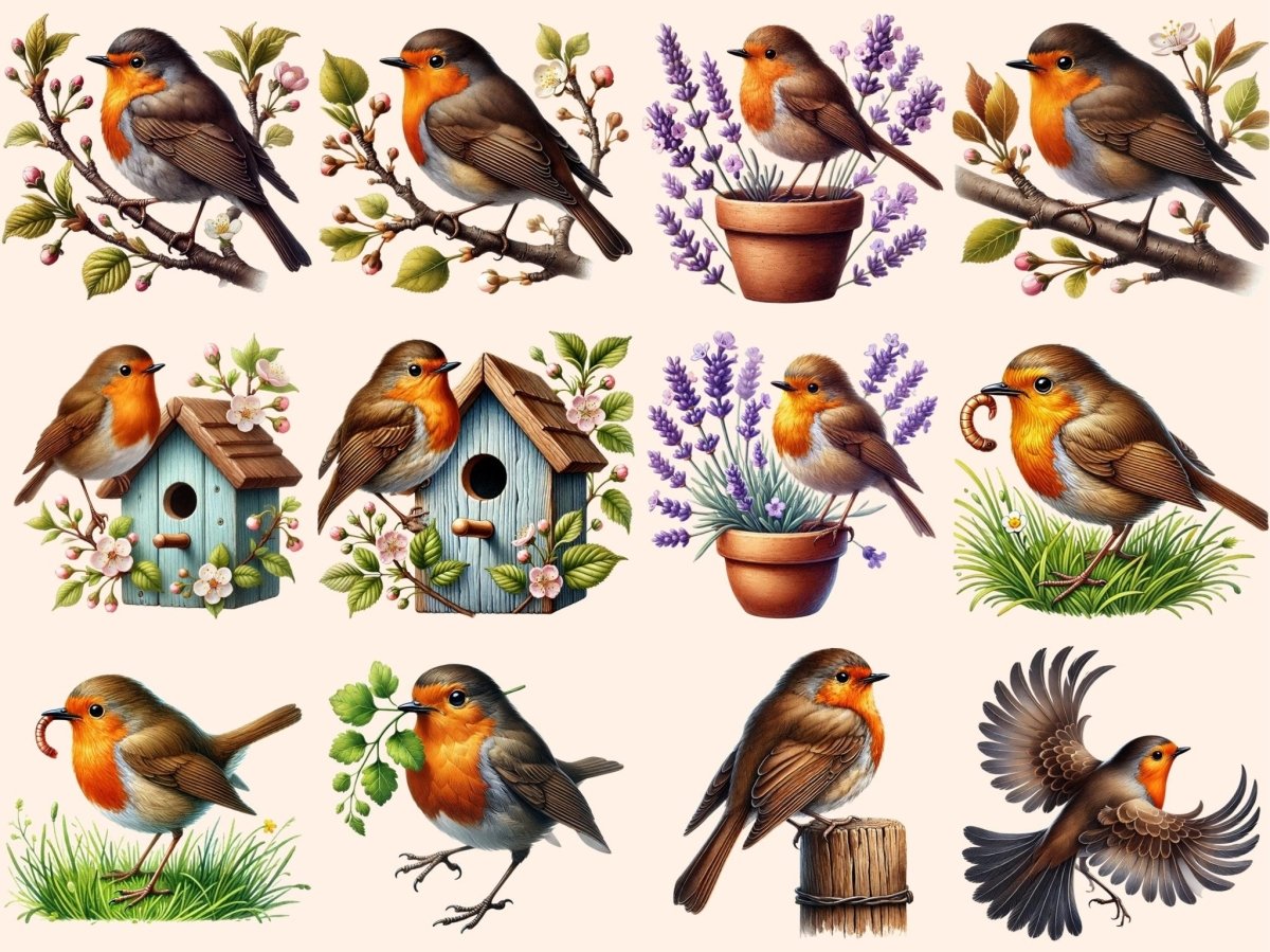 Spring Robins (P1) Clipart cute bird png - Wonders Artist