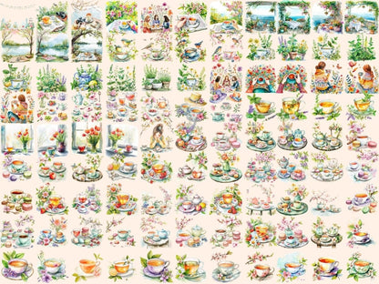 Spring Tea Watercolor Clipart spring clipart - Wonders Artist