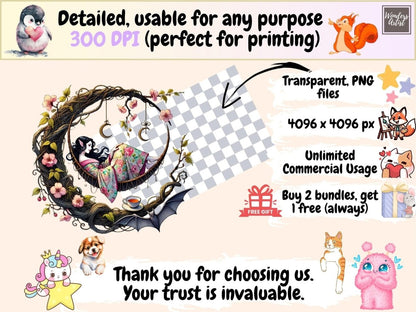 Spring Vampires Clipart cute vampire art fantasy vampire png floral vampire png - WondersArtist