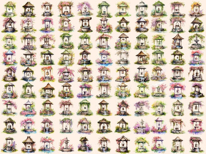 Spring Wells Watercolor Clipart garden well clipart - Wonders Artist