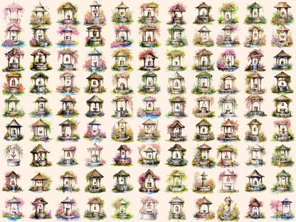 Spring Wells Watercolor Clipart garden well clipart - Wonders Artist